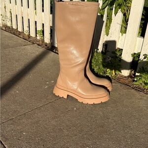 American Eagle Outfitters Beige Over the Knee Boots